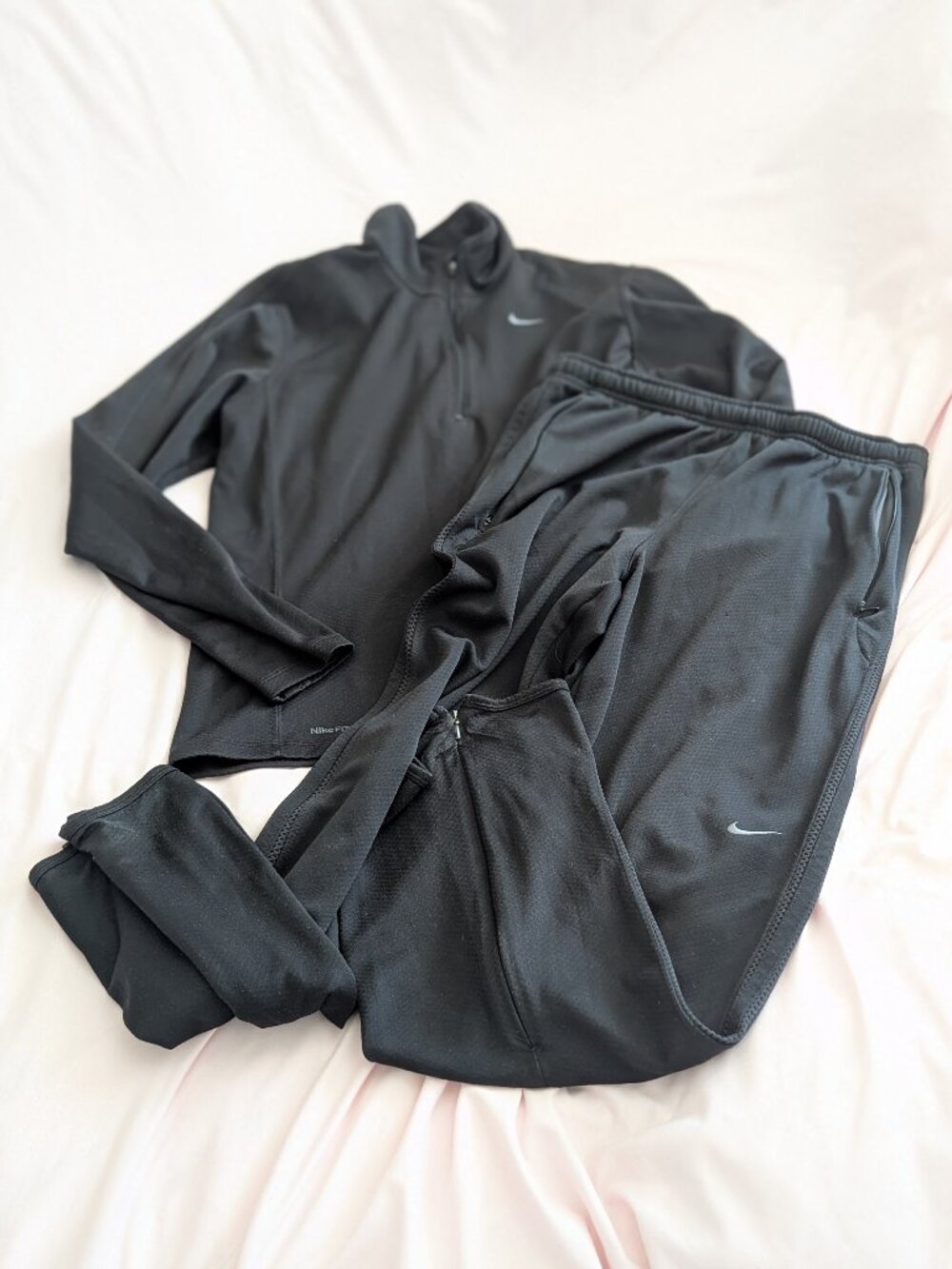 Nike Black Half Zip Pullover and Track Pants Set S